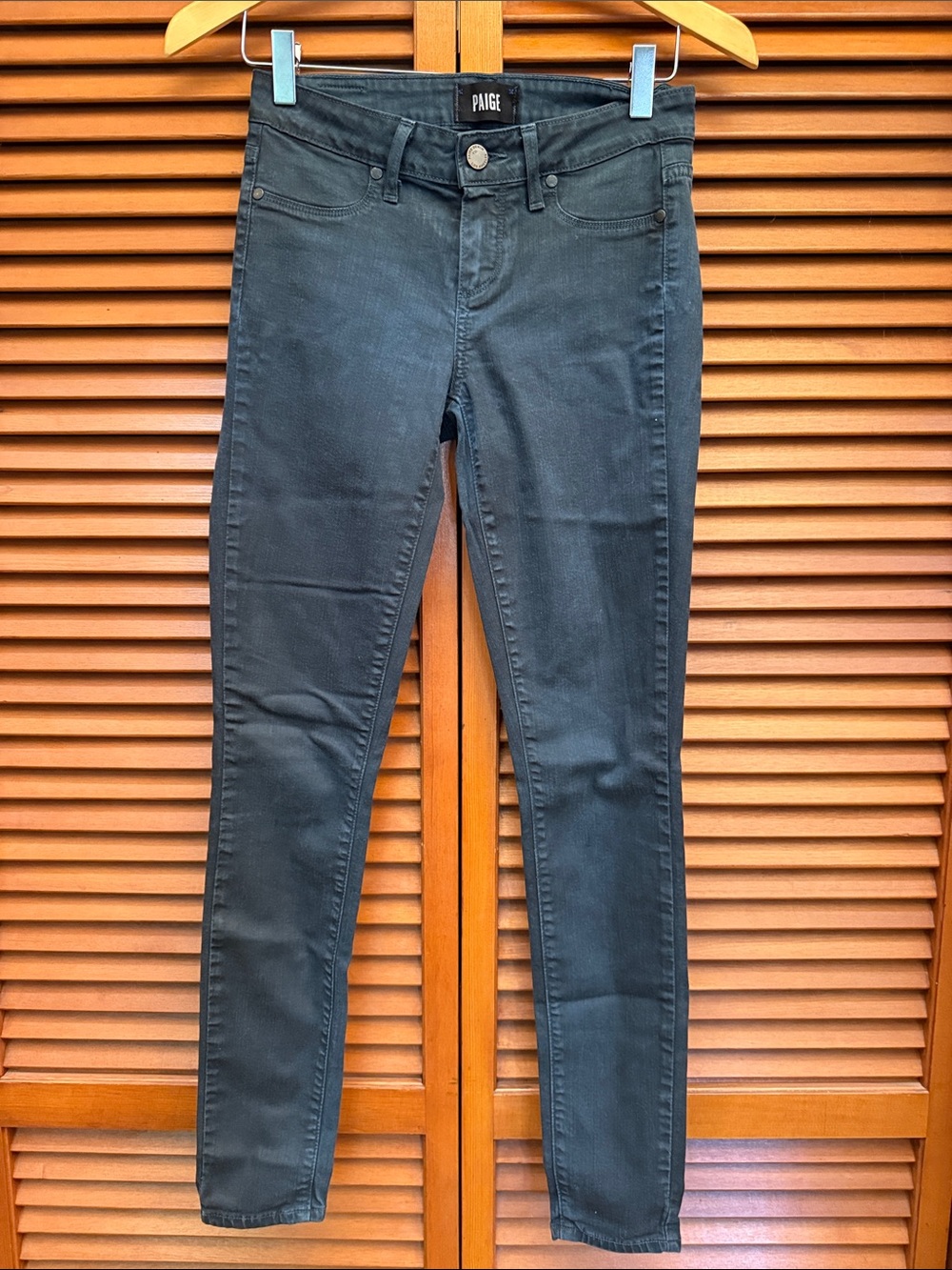 PAIGE Verdugo Low Rise Slim Navy Coated Women's Jeans - 25